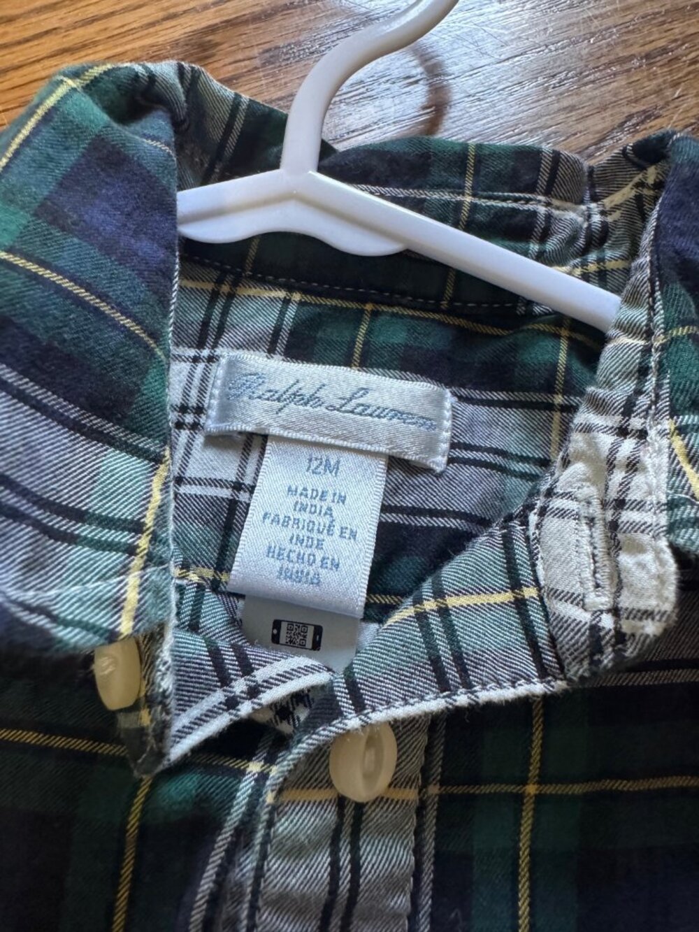 Ralph Lauren Plaid Cotton Shirtdress with Belt and Bloomers | 12 Months - Picture 4 of 4
